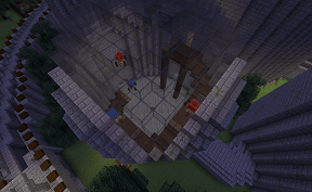 Minecraft Curved Staircase at Spawn on Towny PVE Server